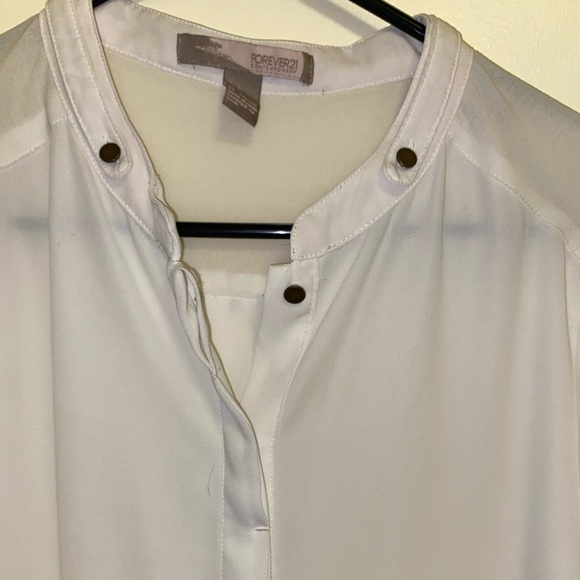 Chiffon Military Style Button Up Blouse - Picture 3 of 6